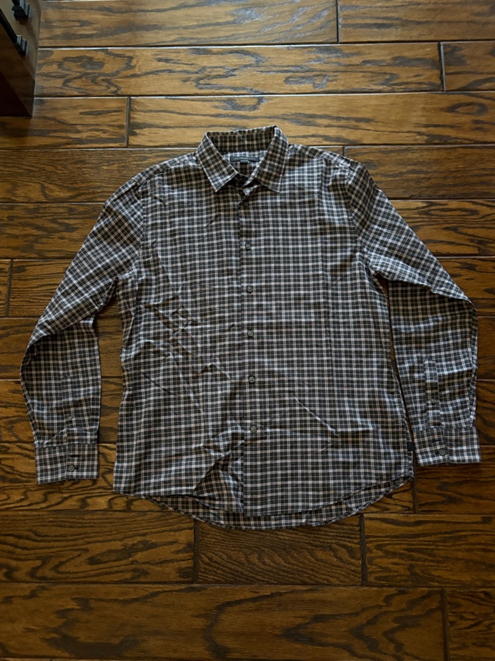 John Varvatos Men's Plaid Button-Down Shirt - Brown/Gray